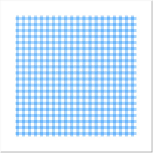 Blue and White Plaid Pattern Wall Art by mareescatharsis